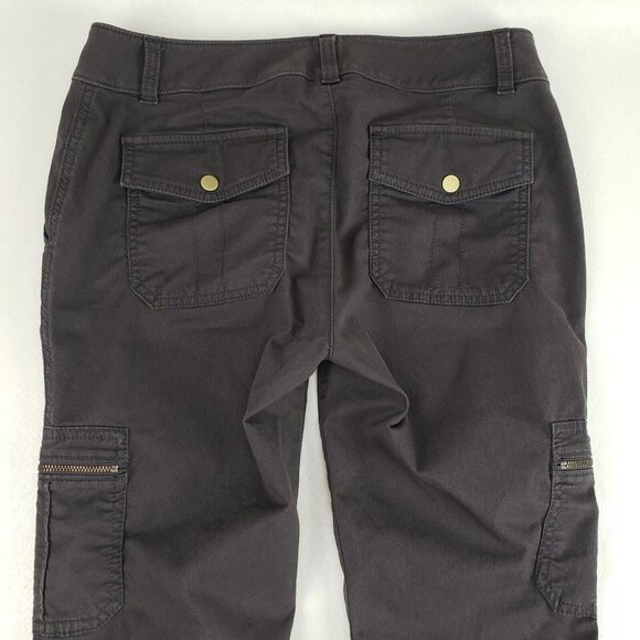 Athleta Skinny Cargo Pant Womens 6 Gray/Brown Casual Nylon Blend Zip Pocket - Picture 5 of 10